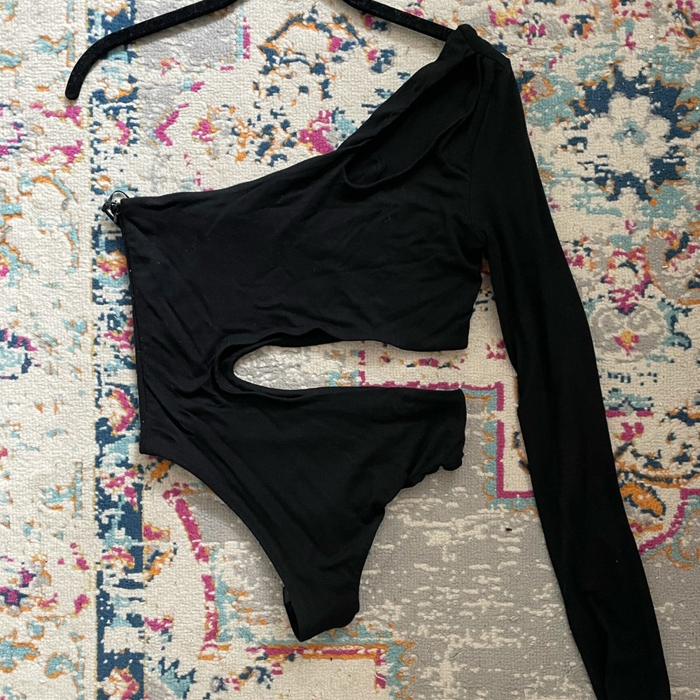 Black Bodysuit with Cutouts